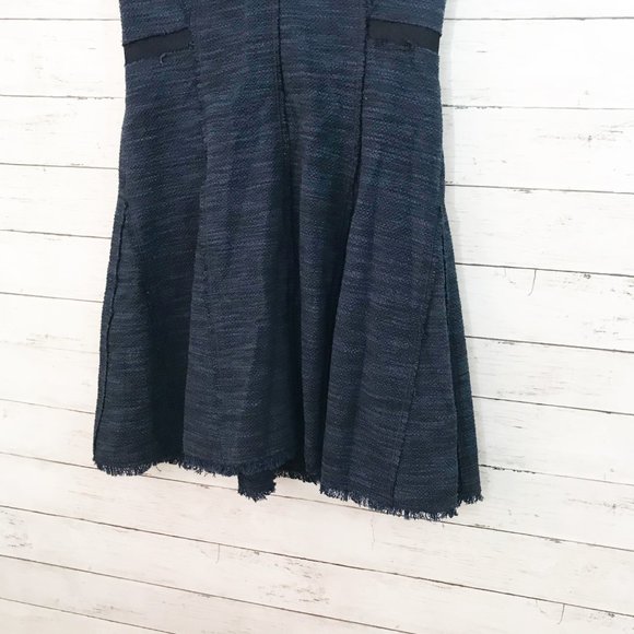 NWT Rebecca Taylor Tweed A Line Navy Dress - Sz 8 - Picture 4 of 6